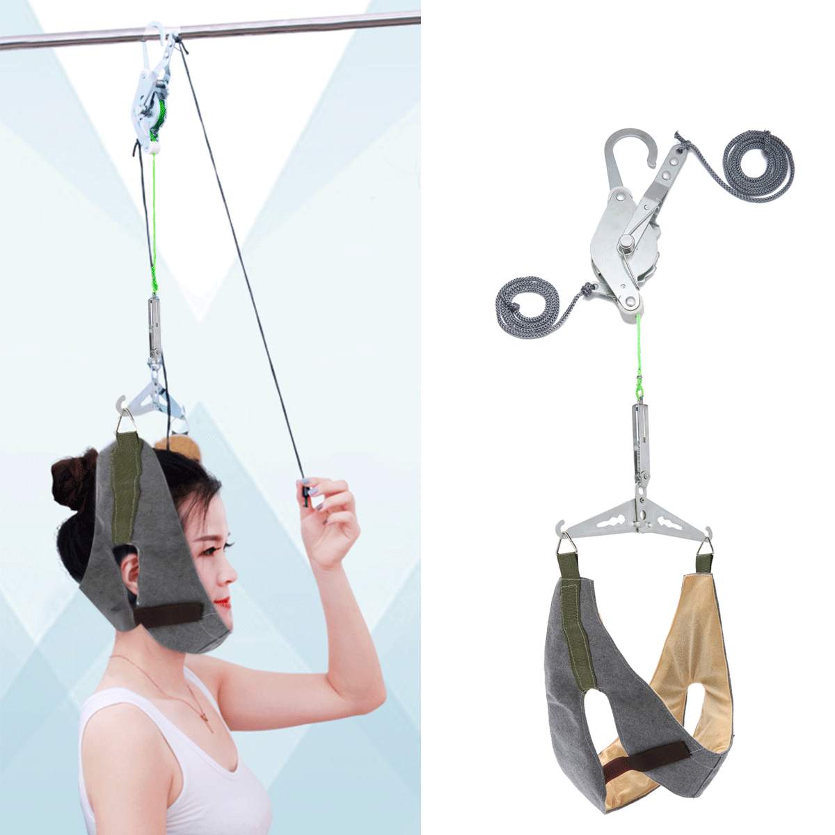 Over Door Hanging Neck Cervical Traction Stretch Gear Brace Pain