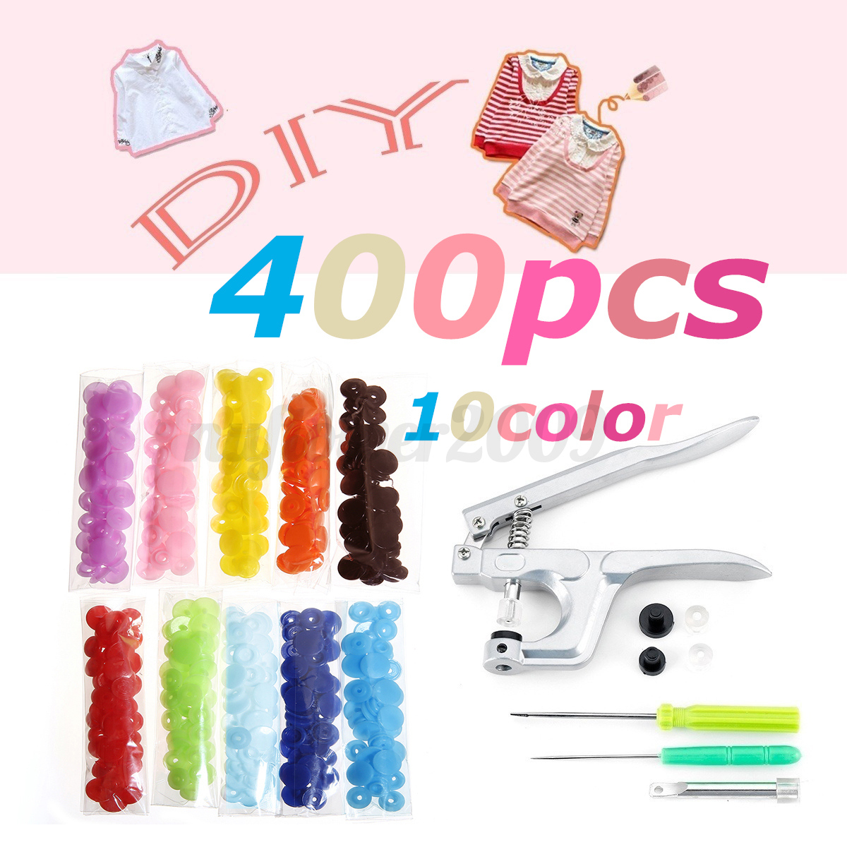 360 Sets KAM Snap Kit T5 Plastic Snaps Fastener Buttons Press Stud w//