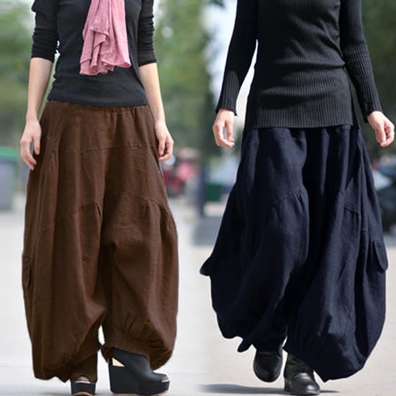 plus size cotton harem pants