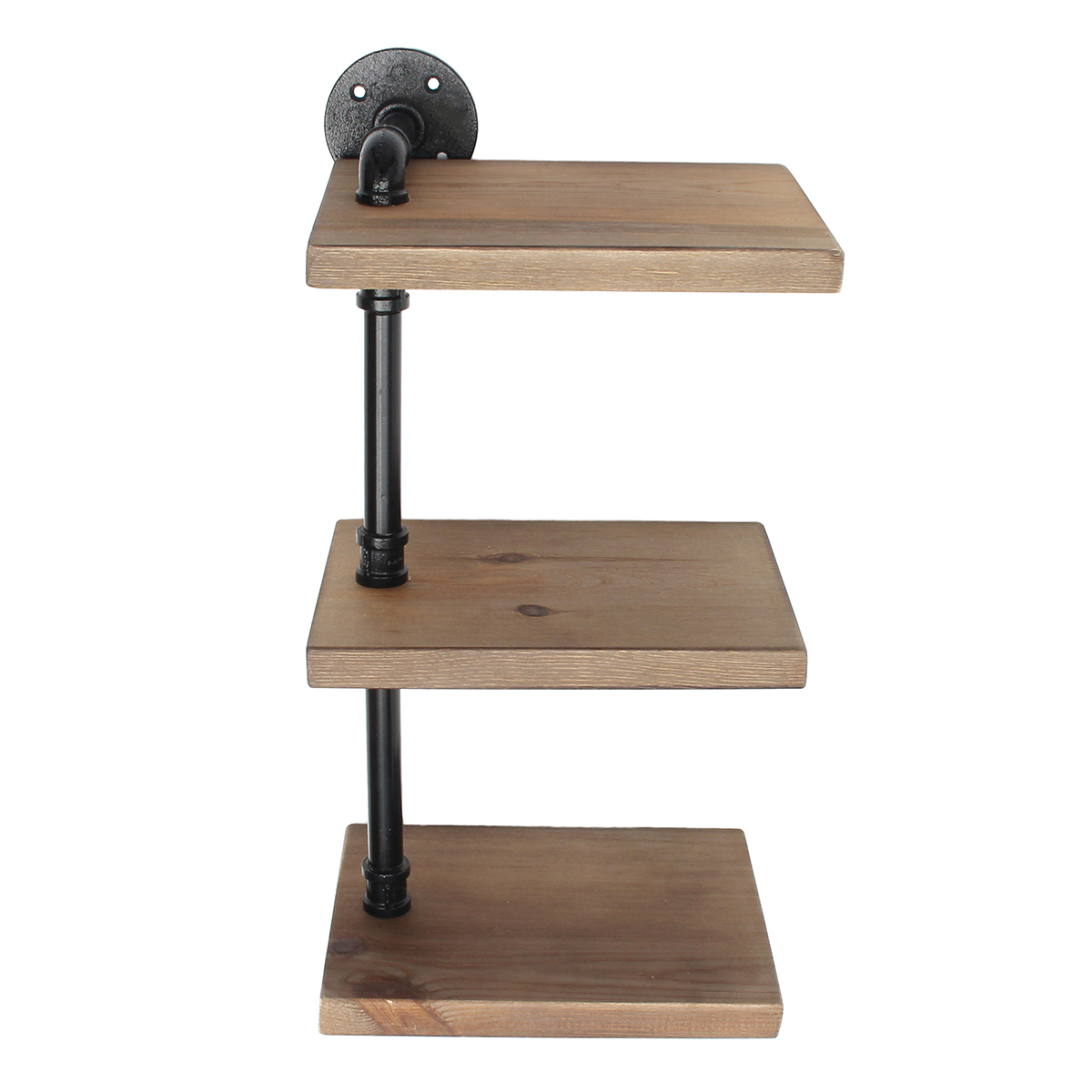 Details About Rustic Wall Shelf Storage Industrial Pipe Wood Rack Towels Books Shelves Decor