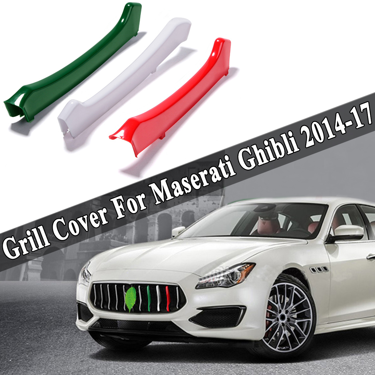 M-color Front Grill Grille Inserts Cover Strip For Maserati Ghibli 2014-2016
