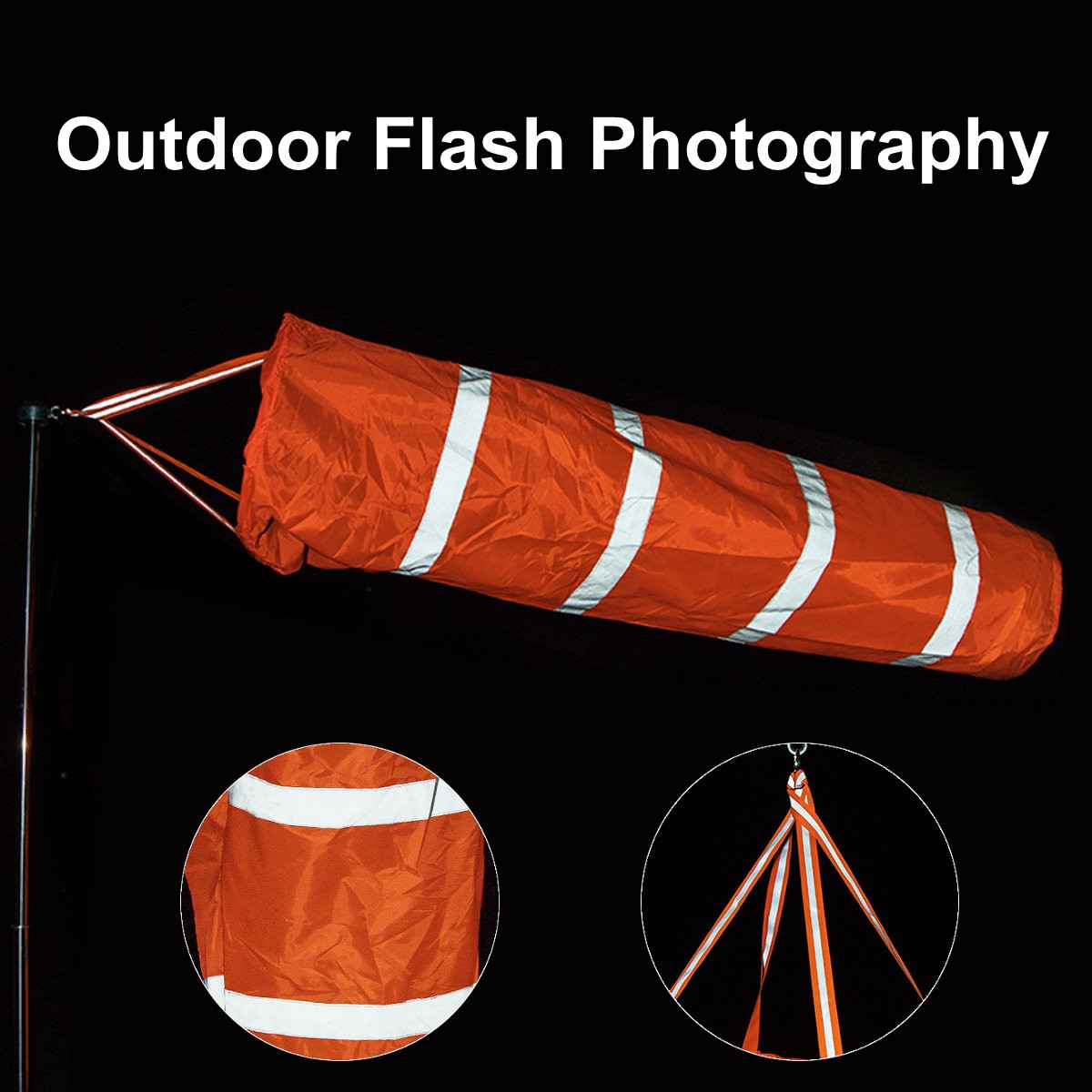 80-200cm Flughafen Windsock Outdoor Wind Socken Tasche Reflektierender Gürtel DE