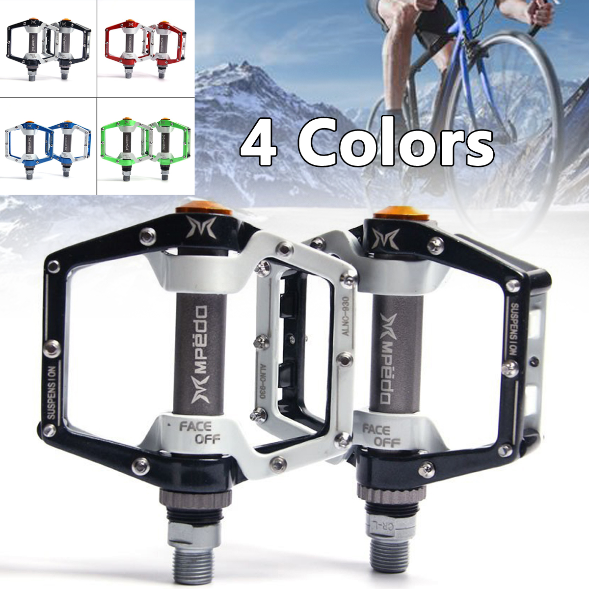 MTB Mountain Road Bike Pedals Flat Platform Bicycle Bearing Pedal AluminiumAlloy