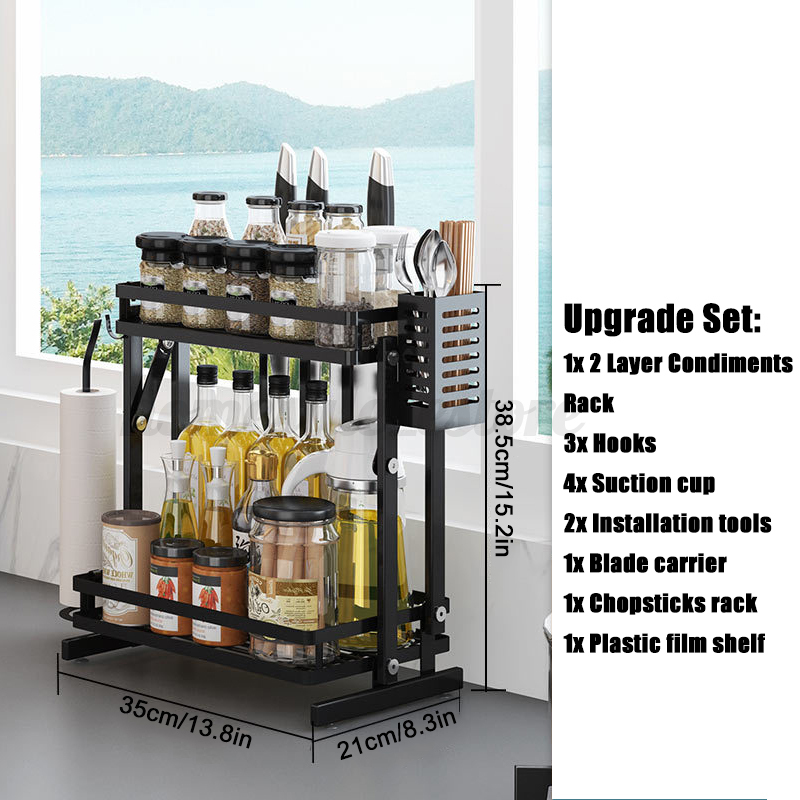 New Modern Kitchen Sauce Spice Rack Jars Bottle Shelf Stainless Steel Organizer New Modern Kitchen Sauce Spice Rack Jars Bottle Shelf Stainless Steel Organizer
