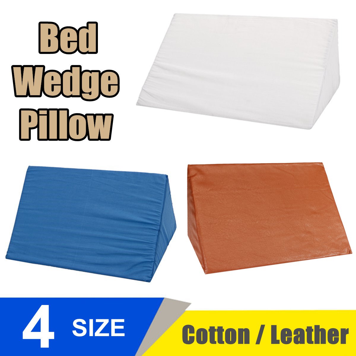 Memory Foam Orthopedic Acid Reflux Bed Wedge Pillow Back Leg