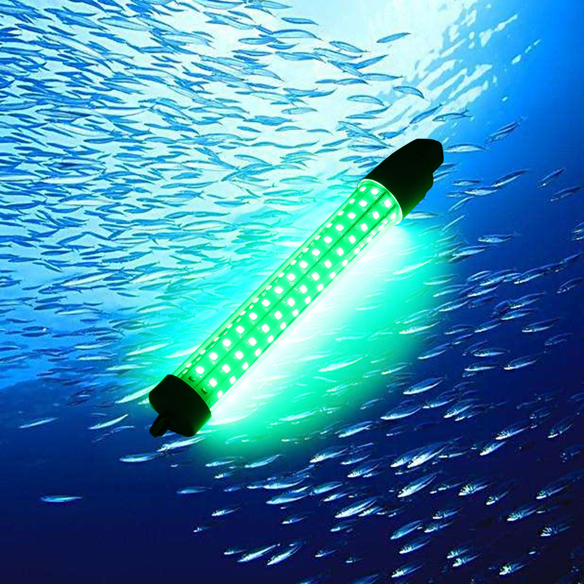12V LED Fishing Rod Light Green Underwater Submersible 
