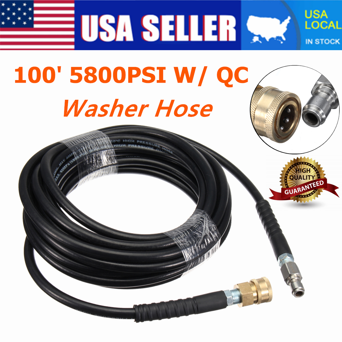 1//4/" High Pressure Washer Extension Hose Max 40MPa 5800psi Accessories