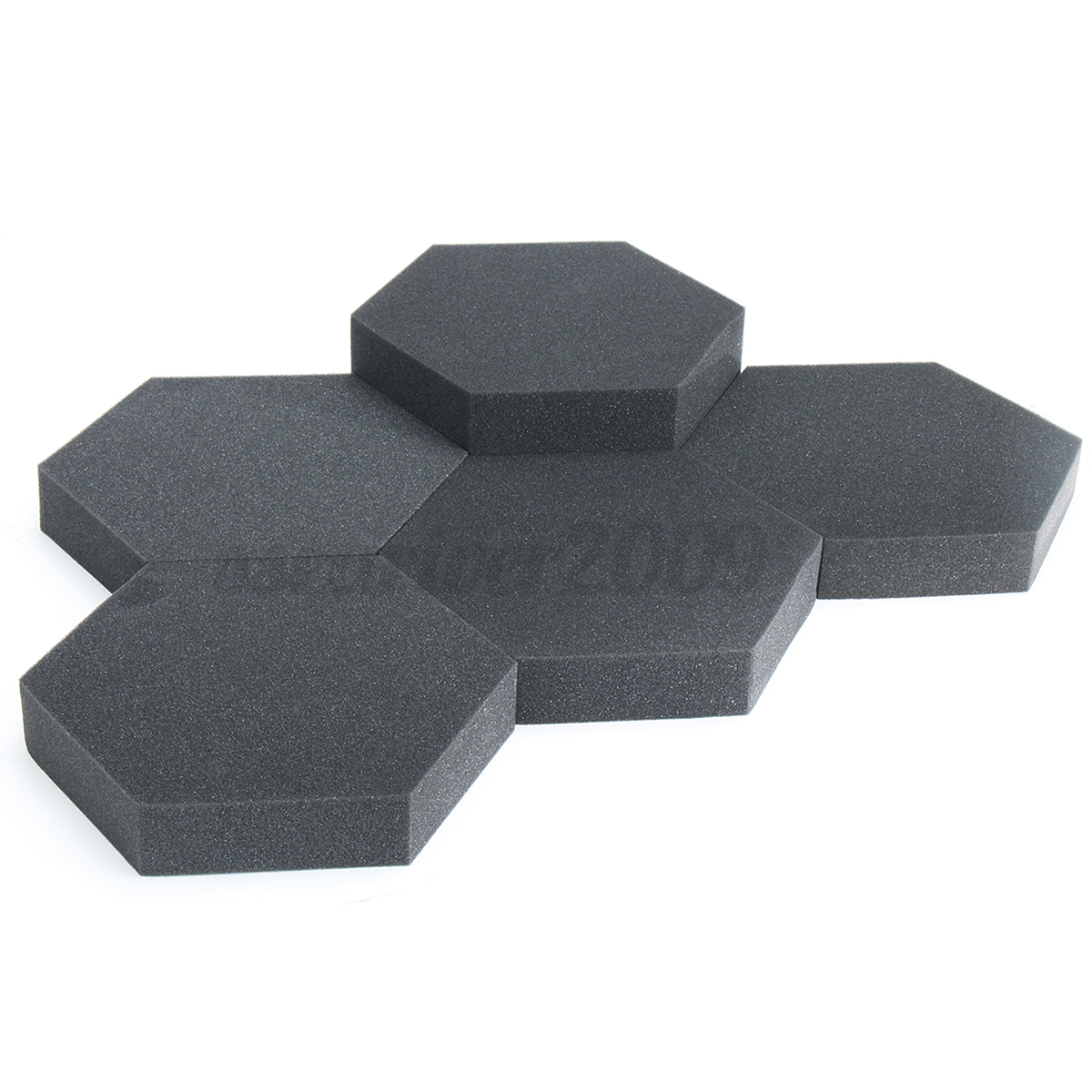 24Pcs Hexagon Acoustic Studio Foam Soundproofing Absorption Wall Tiles