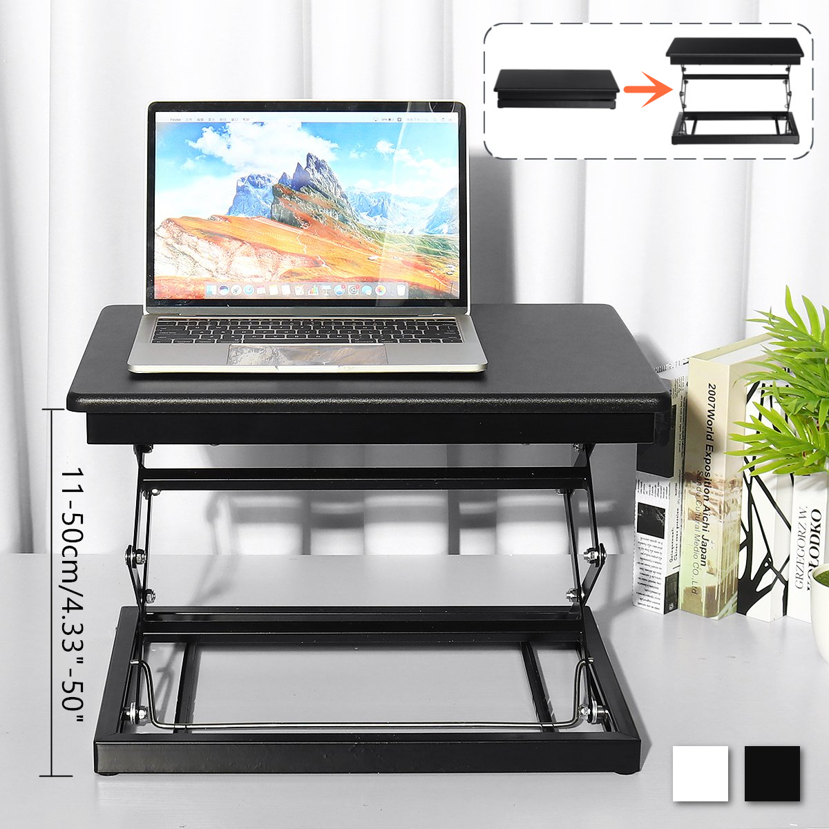 Ergonomic Height Adjustable Sit Stand Desk Workspace Workstation