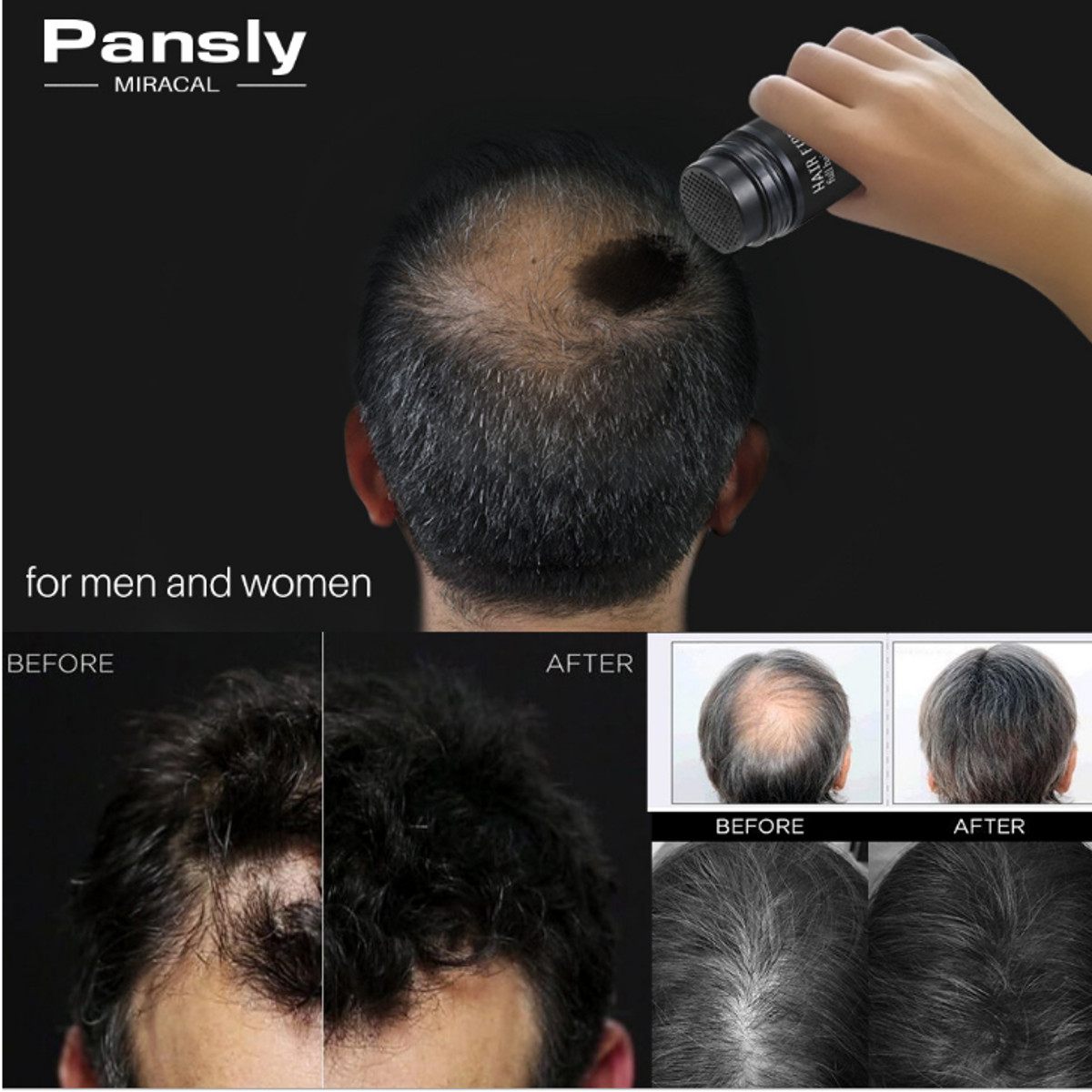Pansly Hair Building Fibers Keratin Hair Powder Thinning Hair Loss