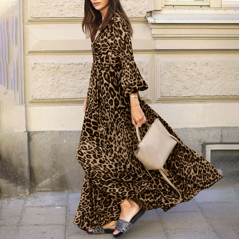 leopard print maxi shirt dress