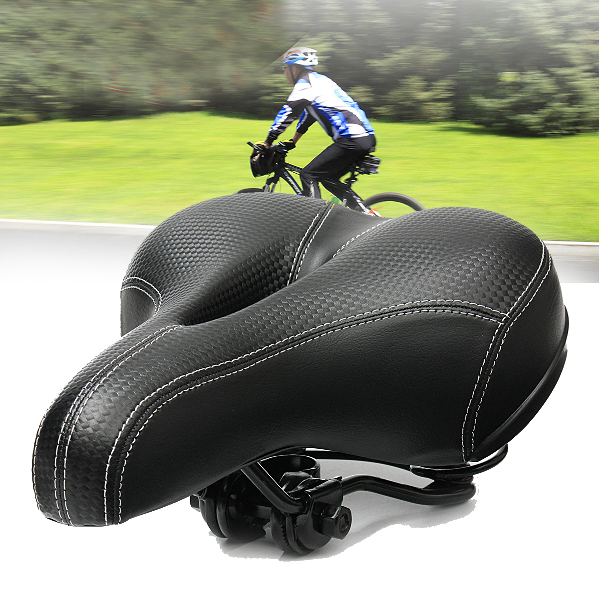 Wide Big Bum Bicycle Saddle Seat Soft Extra Comfort Cushion Pad Gel Cycling Bike