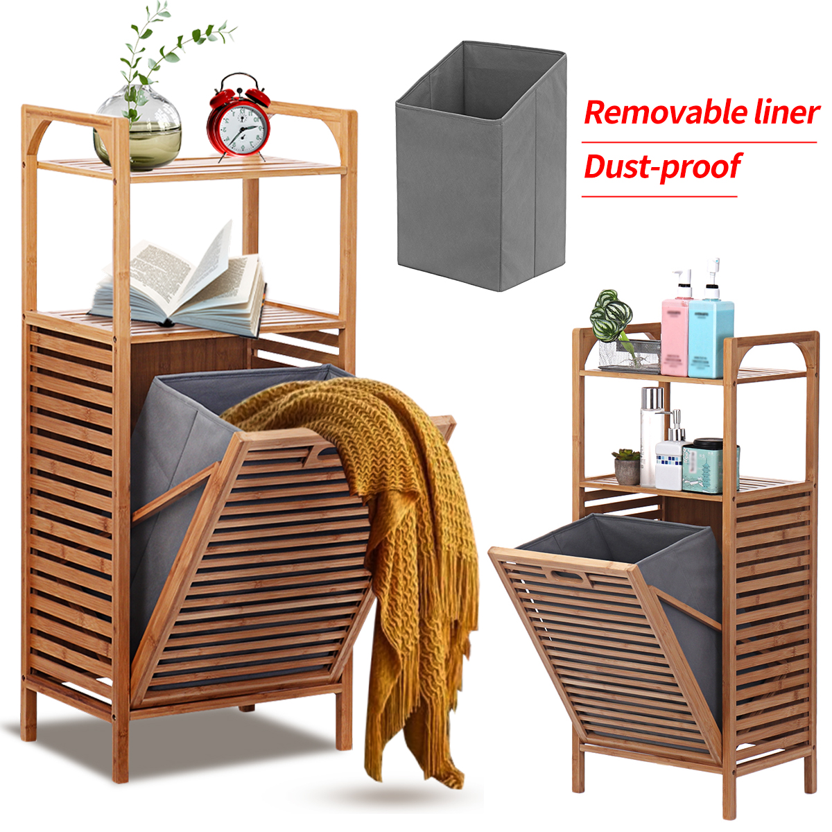 Bambus schmutzige Kleidung Lagerschrank Wäschekorb Korb Badezimmer