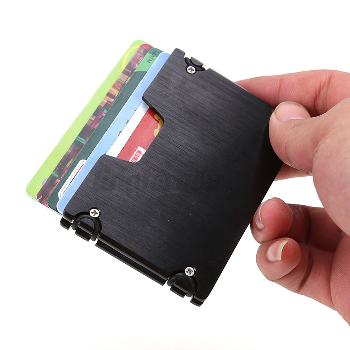 Men Aluminum RFID Blocking Slim Credit Card Holder Card Clip Minimalist Wallet | eBay