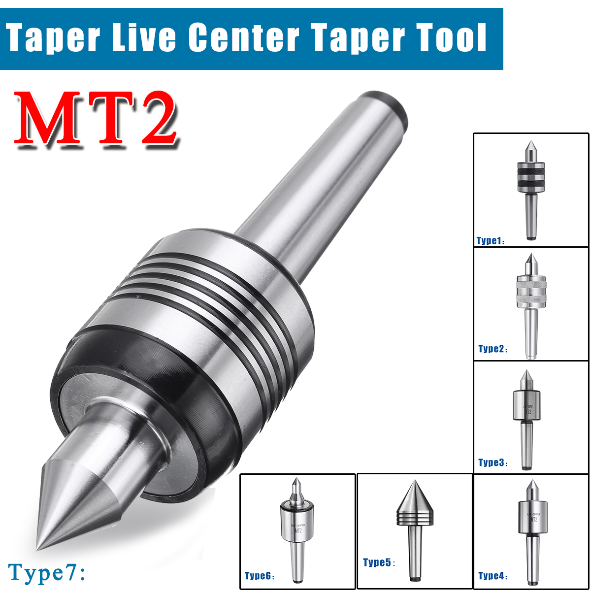MT3 Morse Taper Live Center Wrench 7PC Interchangeable Points fit CNC lathesFast