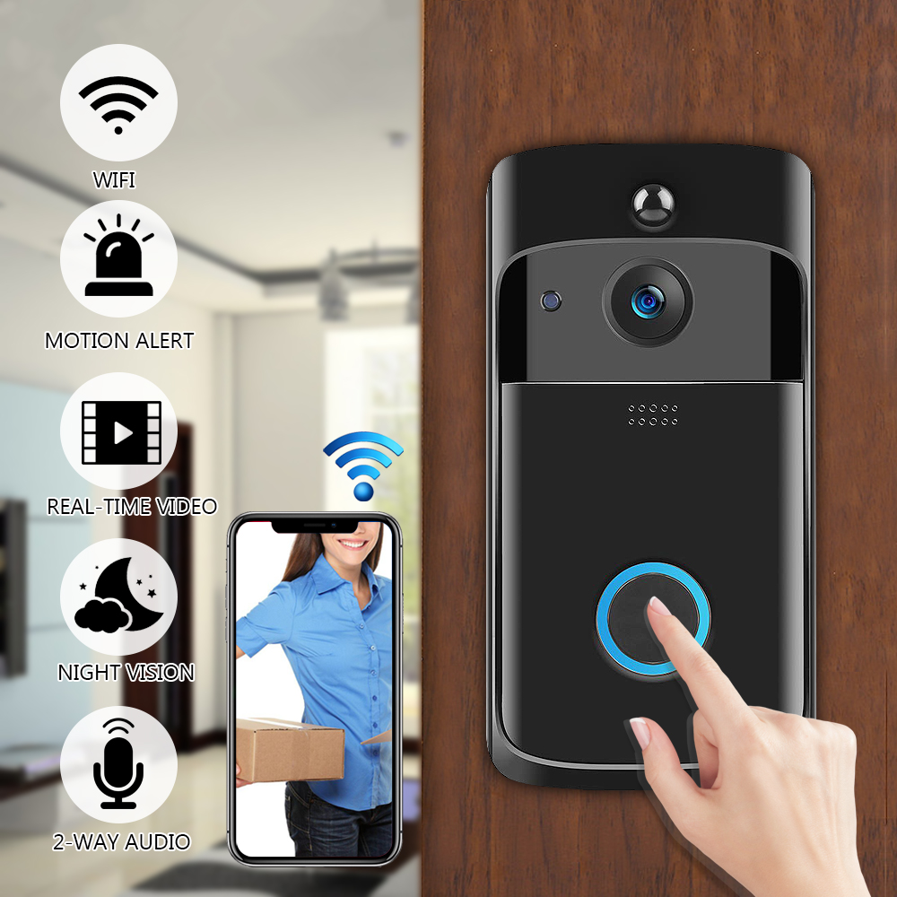 Smart Wifi Doorbell Wireless Video Visual Camera Two Way Intercom