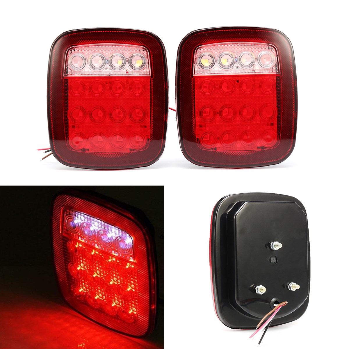 12V 16 LED Truck Trailer for Jeep JK TJ CJ YJ Stop Turn Signal Tail Light USA