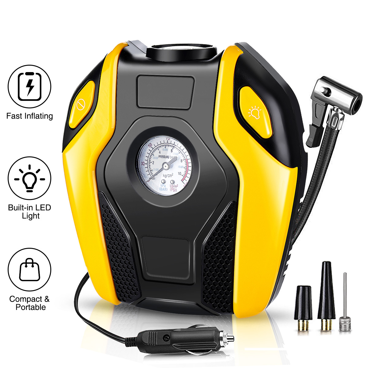 12V Electric Car Tyre Inflator Pump Digital Portable Tyre Air Compressor Pump