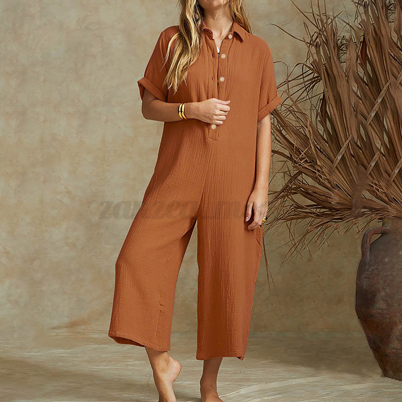 Dowager Women Casual Loose Short Sleeve Belted Wide Leg Pant Romper Jumpsuit Elegant Solid Color Party Jumpsuits Clubwear Dowager Women Casual Loose Short Sleeve Belted Wide Leg Pant Romper Jumpsuit Elegant Solid Color Party Jumpsuits Clubwear