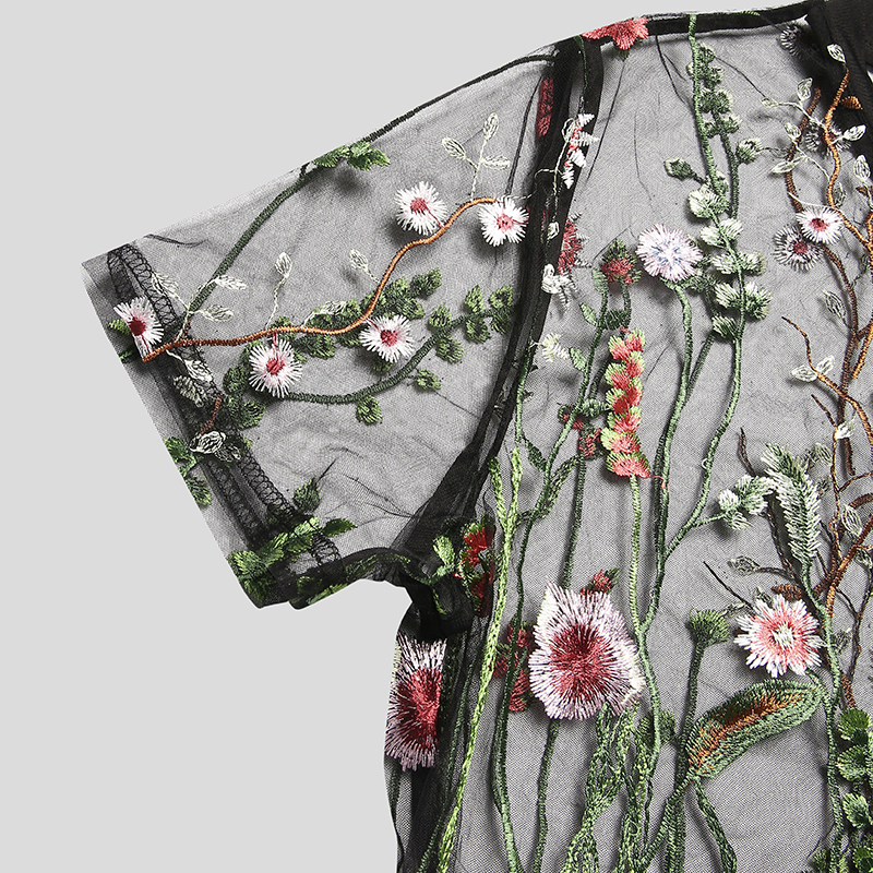 トップス SHEER FLOWER SHORT SLEEVE SHIRTS SHEER FLOWER SHORT SLEEVE SHIRTS トップス SHEER FLOWER SHORT
