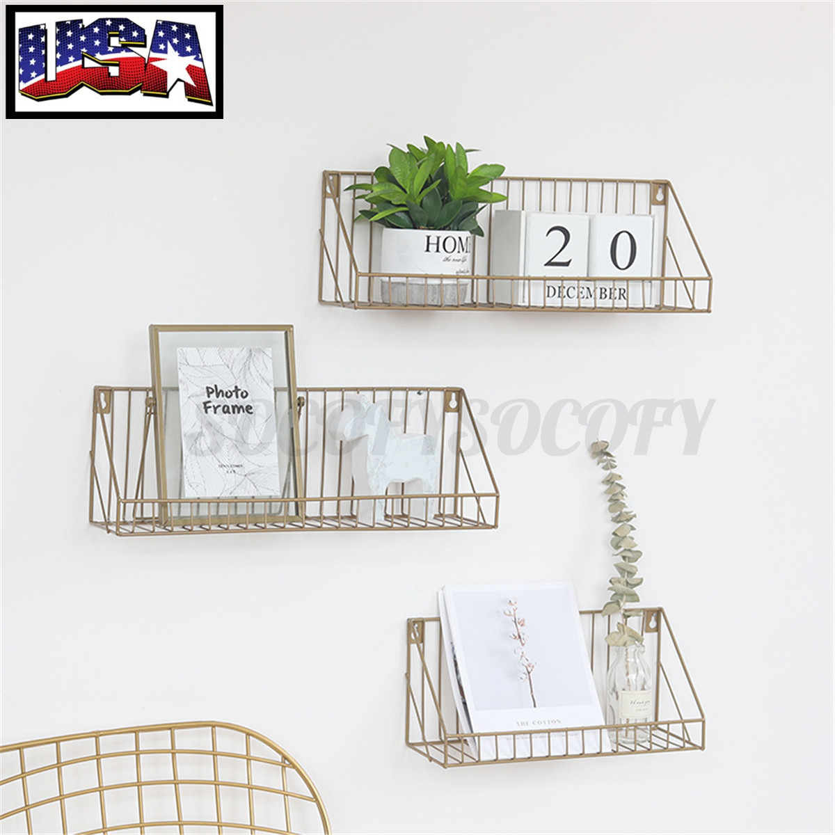 wall hanging iron storage rack kitchen bathroom storage shelf home holder xmas