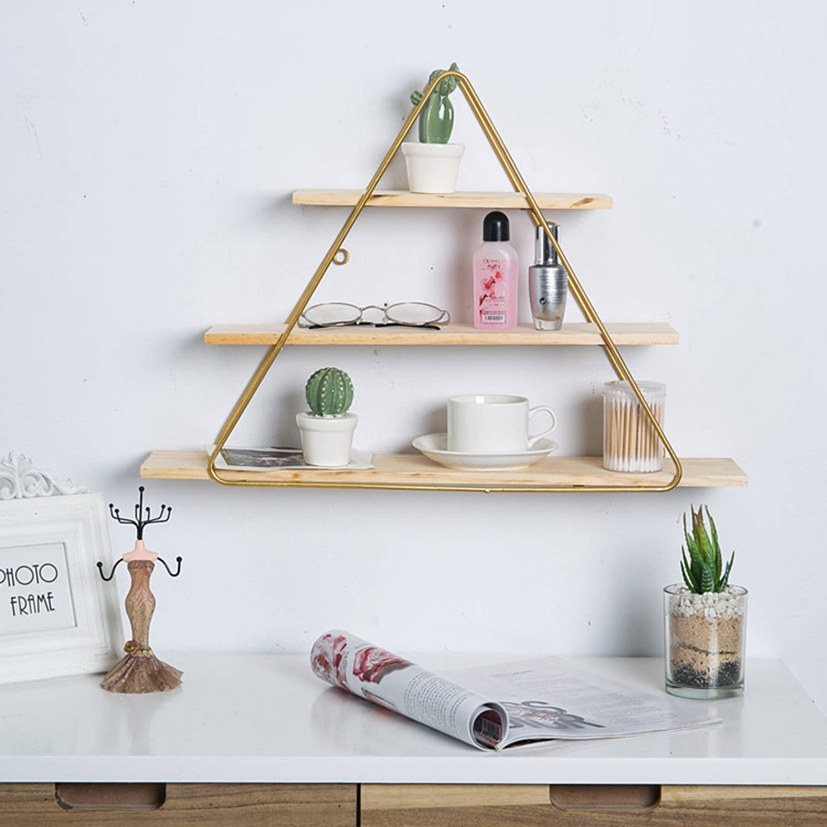 Kcasa Floating Shelves Bookshelf Wooden Wall Mount Shelf Office Wooden Wall Mount Shelf Office