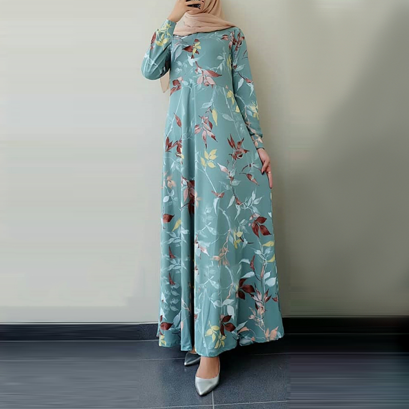 Muslim Women Casual Abaya Long Sleeve 