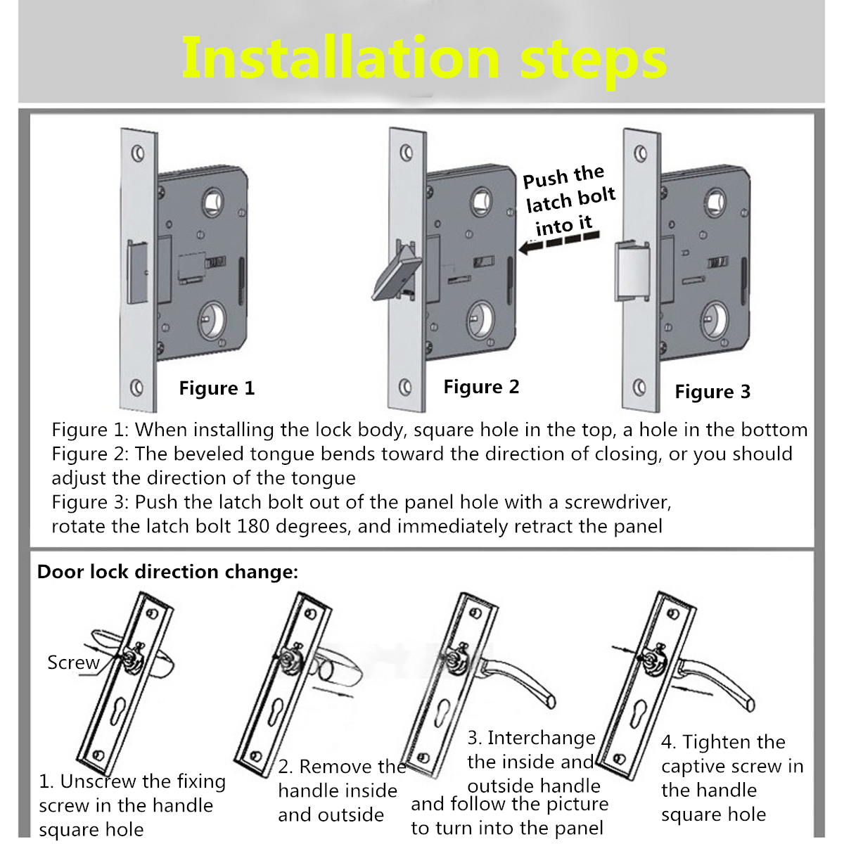 Fashion Antique Security Home Entry Door Handles Dual Latch Locks