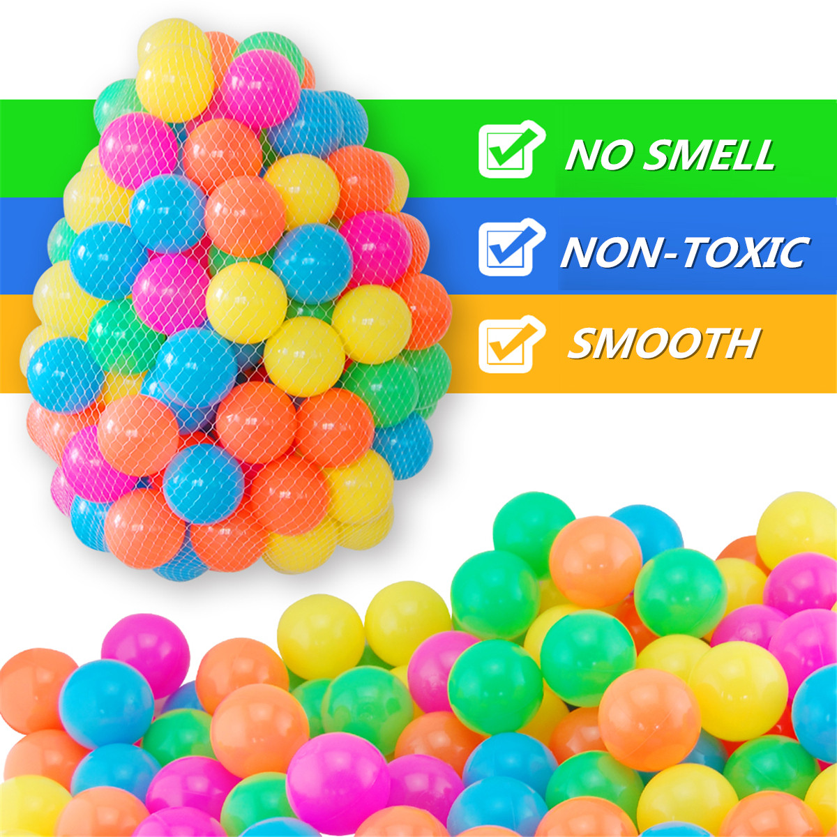 50//100//200Pcs Ocean Ball Plastic Colorful Balls Kids Secure Baby Swim Pool