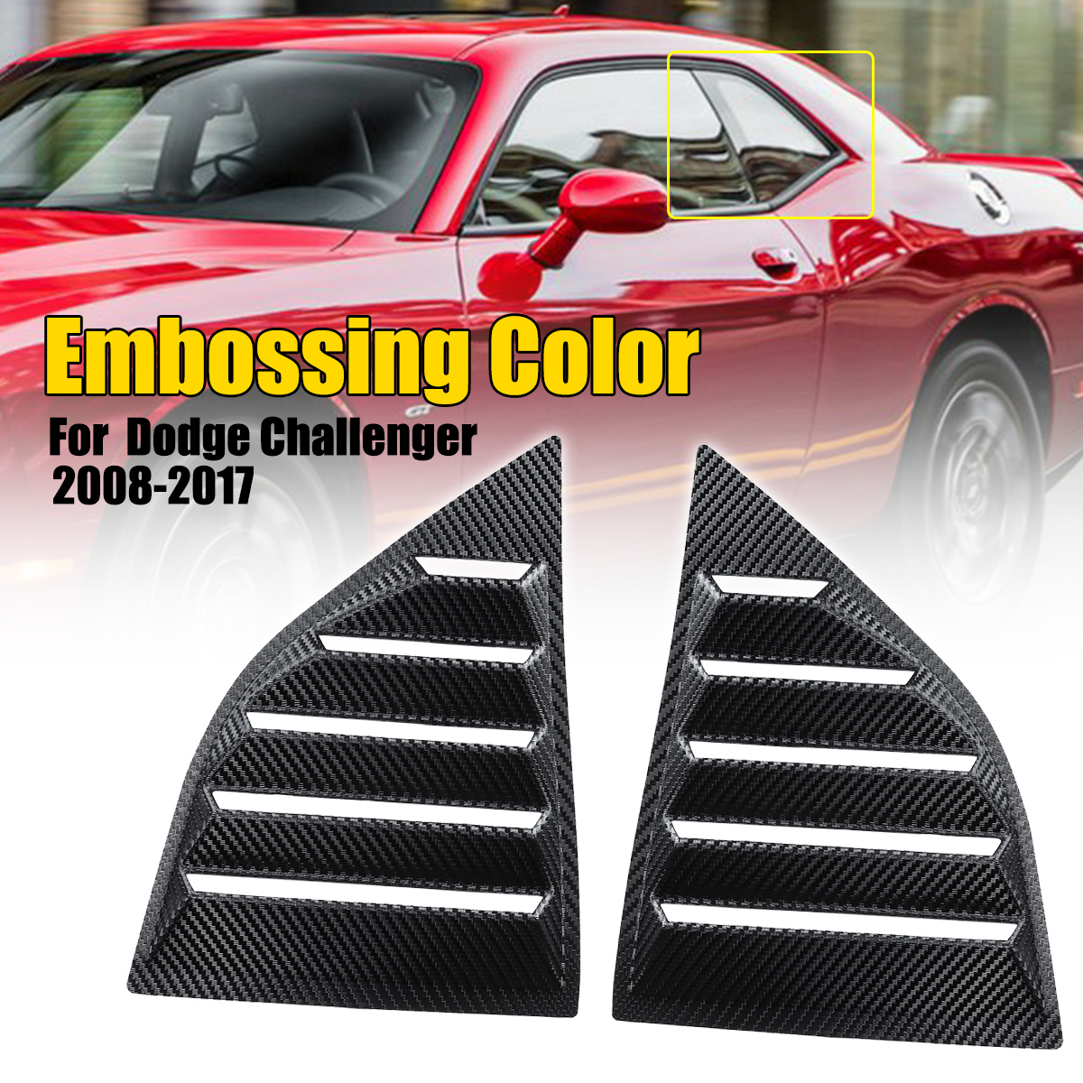 Fits 08-17 Dodge Challenger XE PP Window Scoops Louver Vent