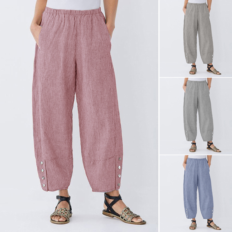wide leg trousers with stripe down side