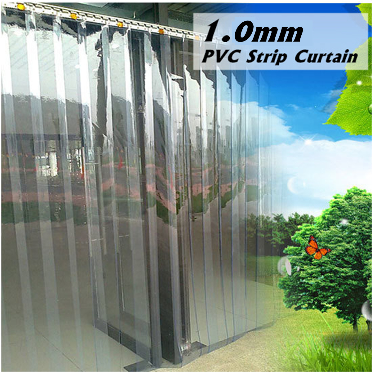 Freezer Room Pvc Plastic Strip Curtain Door Strip Kit Hanging Rail