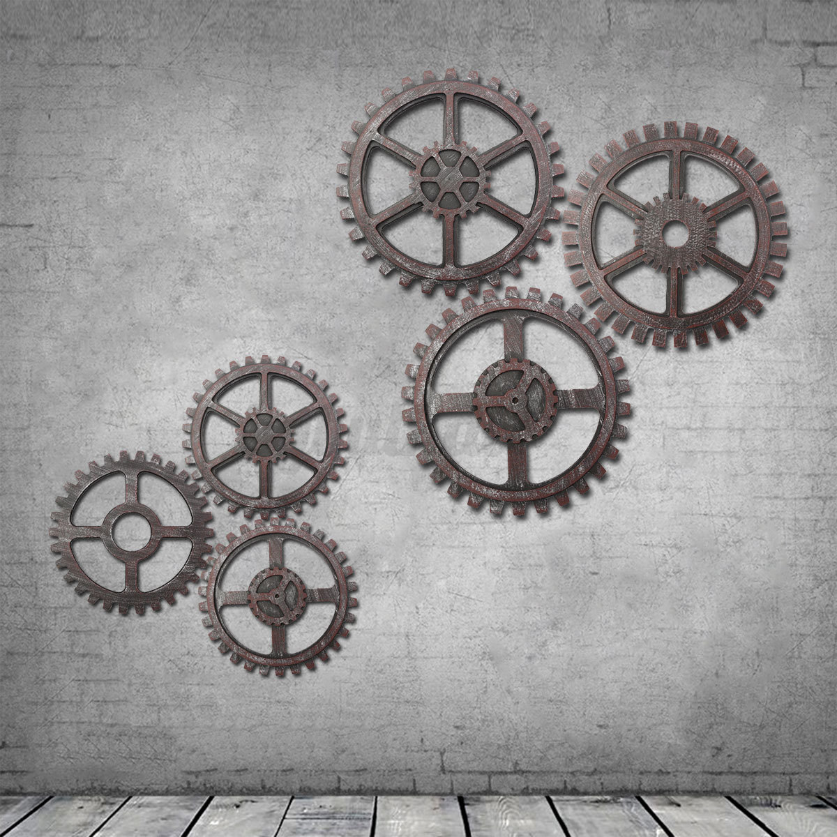 Wooden Gear Wall Art Industrial Antique Vintage Chic