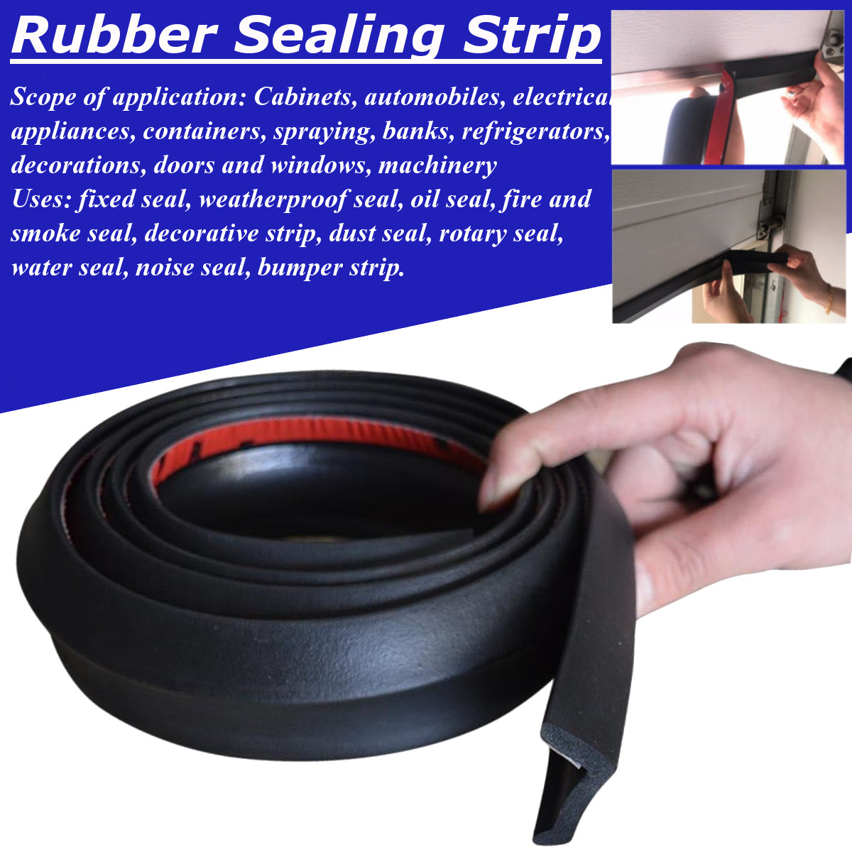 Garage Door Bottom Weather Stripping Rubber Seal Strip Replacement