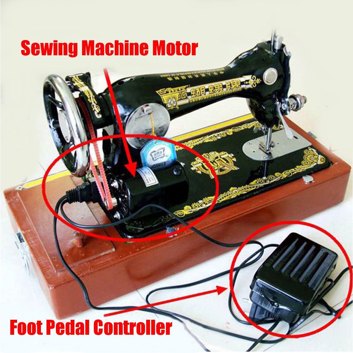 220V 100W 0.5A 7000rpm Domestique Pédale machine à coudre Moteur +B | eBay
