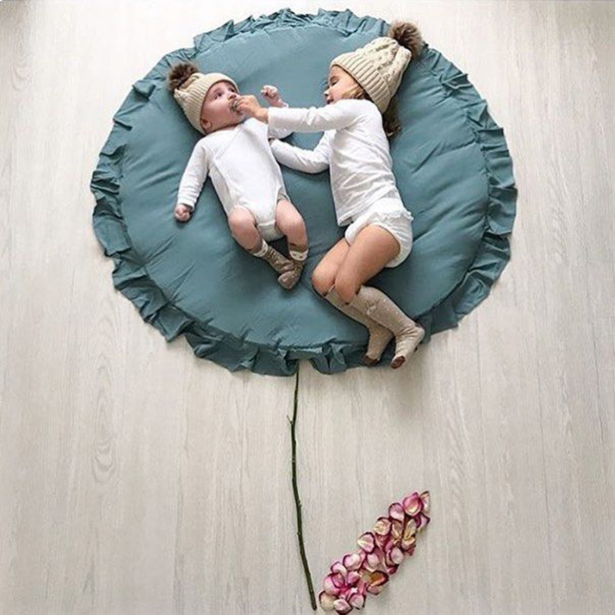 100cm Soft Lace Baby Kids Game Gym Activity Play Mat Crawling Blanket Floor Rug