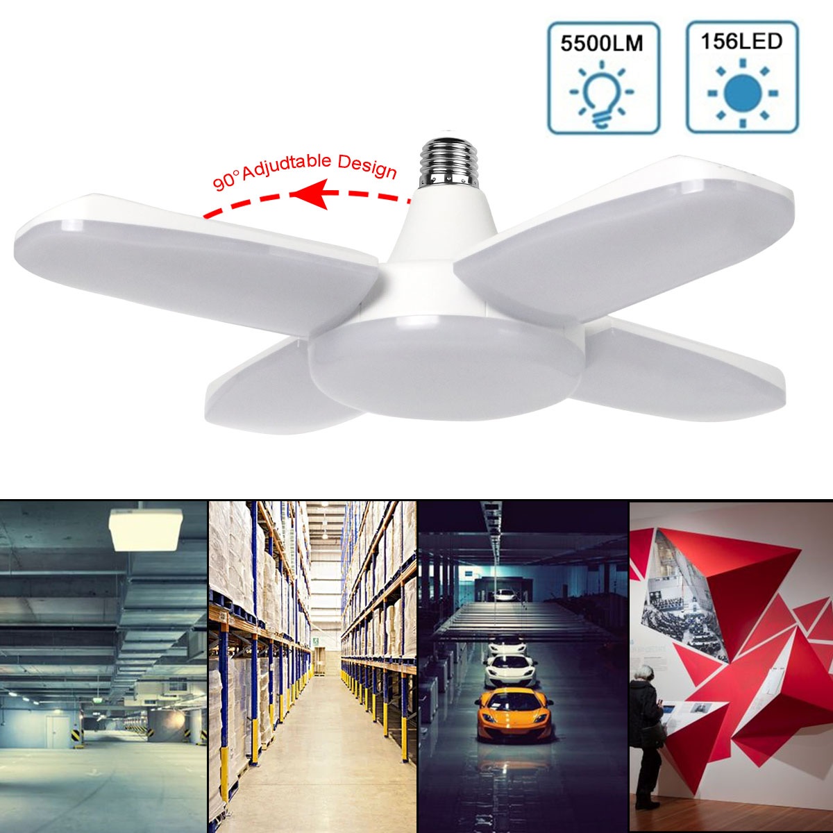 60W Garagenleuchte LED Garage Werkstatt Deckenleuchte Leuchte