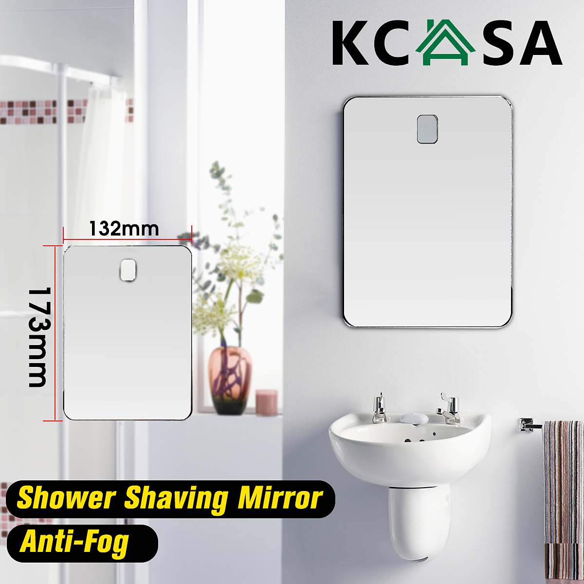 Details About Kcasa Br 86 Anti Fog Fogless Shower Shaving Shave Bathroom Mirror Portable