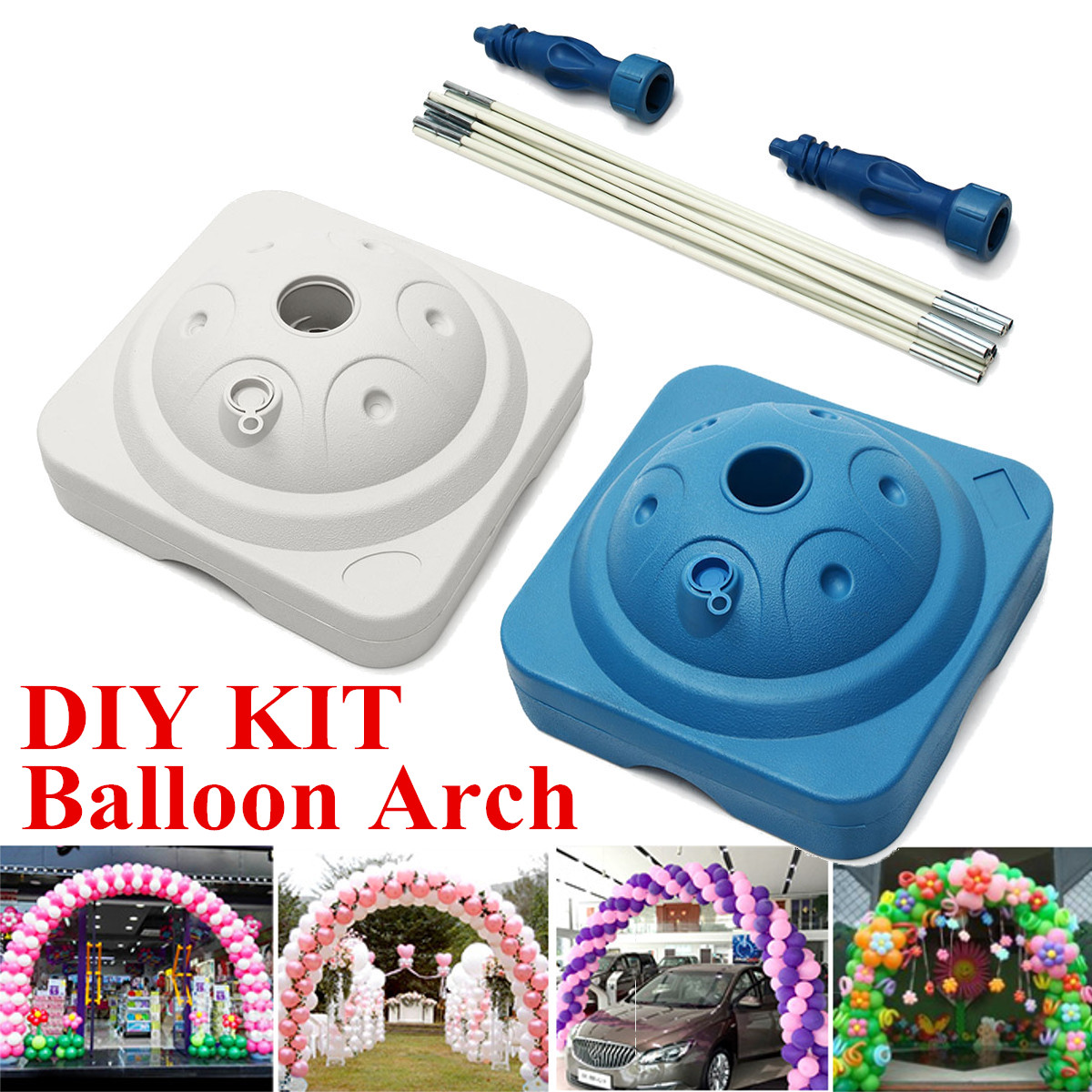 Set 2 Balloon Arch Kits Column Base Bottom Connector Wedding Party
