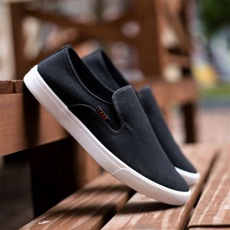 Breathable Mens Shoes Canvas Slip On Summer Casual Comfort