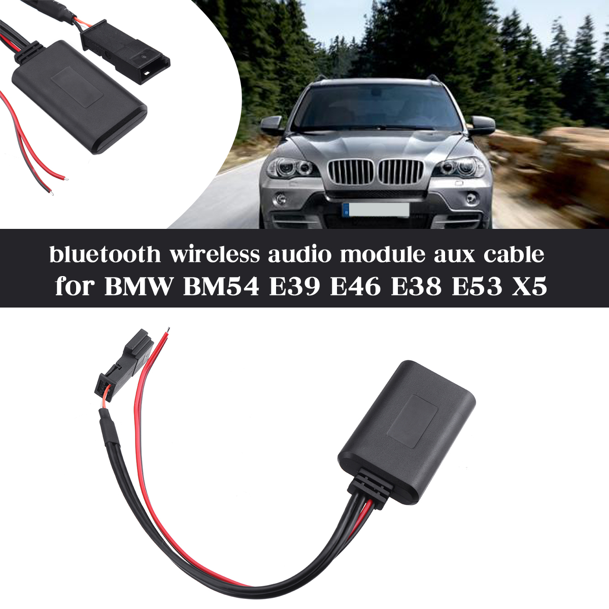 USA 10/" Car bluetooth Module Aux Adapter Cable for BMW BM54 E39 E46 E38 E53 X5