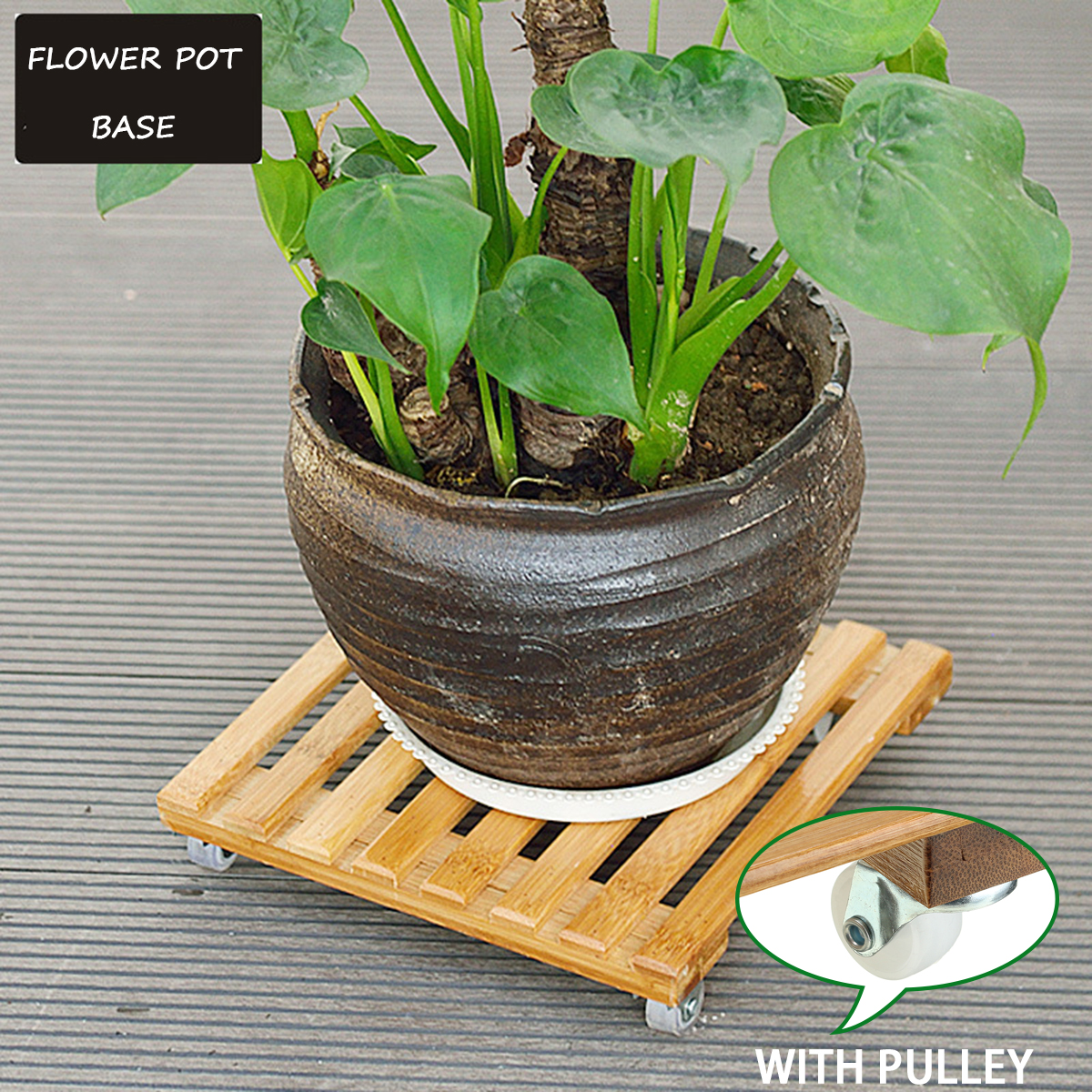 Pot Plant Stand Base Tray Flower Rack Mobile Garden Indoor Outdoor Patio Ebay
