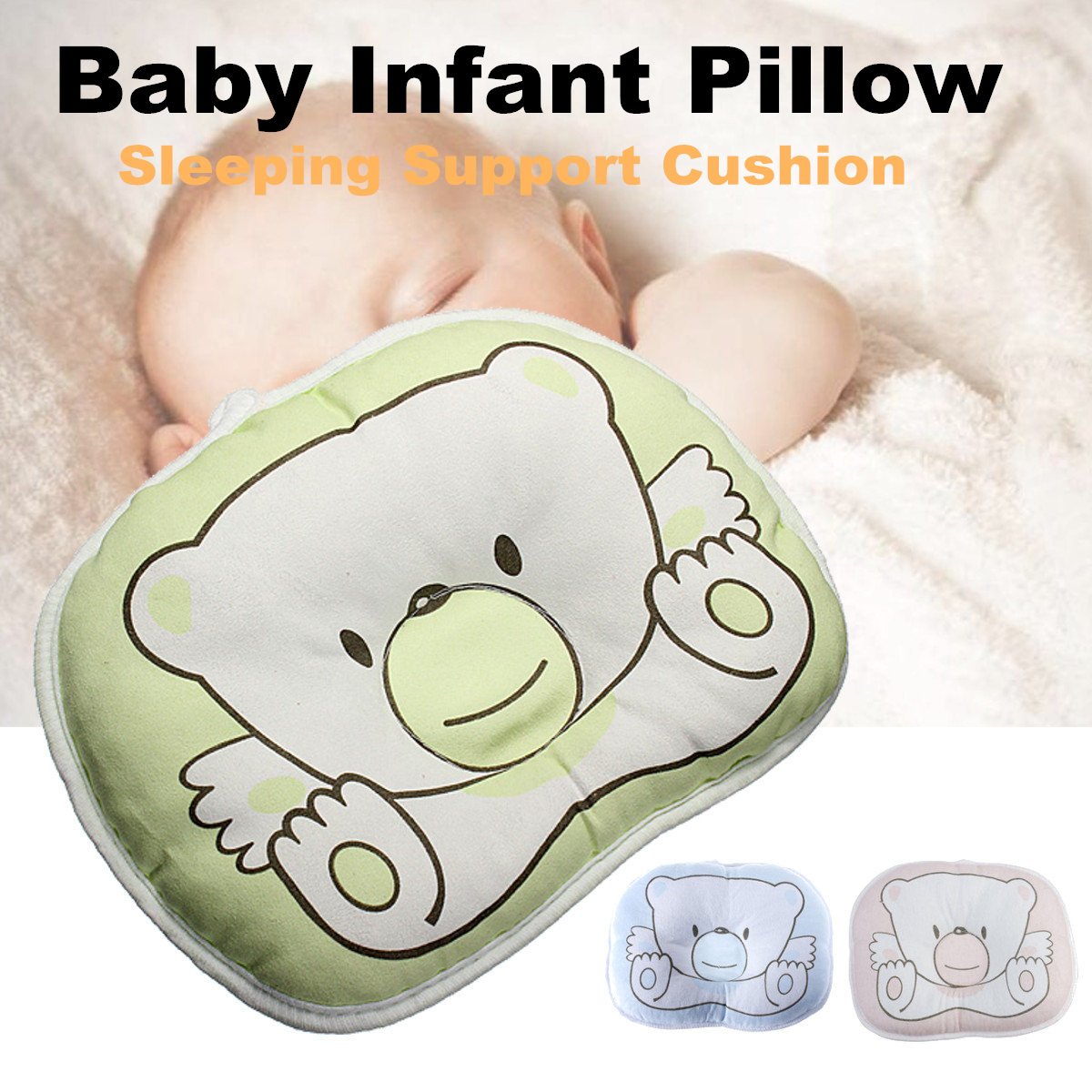 Soft Baby Infant Newborn Pillow Prevent Flat Head Neck Sleeping