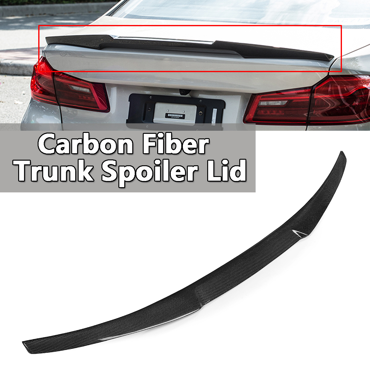 FOR 2017-19 BMW G30 530i 540i F90 M5 PERFORMANCE CARBON FIBER TRUNK SPOILER WING