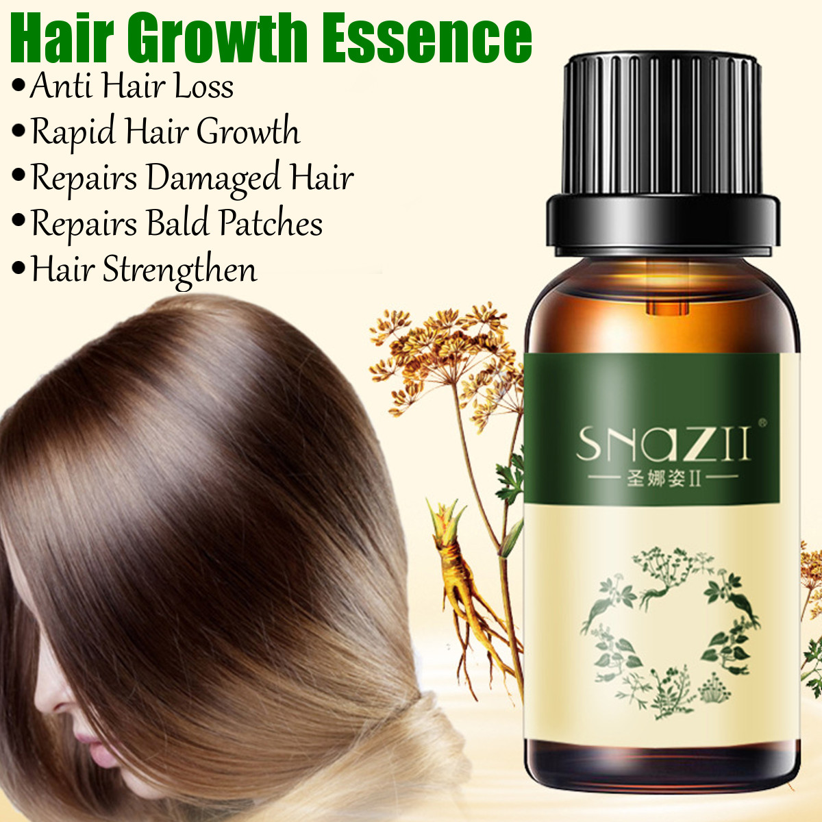 30ml Natural Hair Growth Oil Serum Hair Loss Grow Fast Treatment