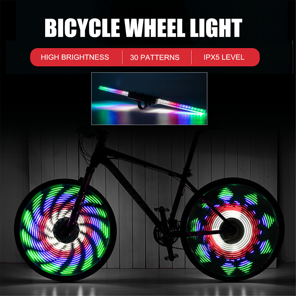30 Pattern LED Colorful Lamp Bicycle Wheel Bike Tire Flash Spoke Signal Light