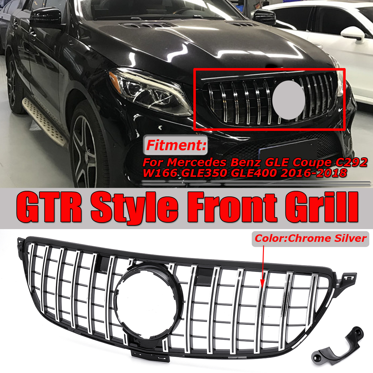 Details About Gtr Front Grille Grill For Mercedes Benz Gle Coupe W292 C292 Gle350