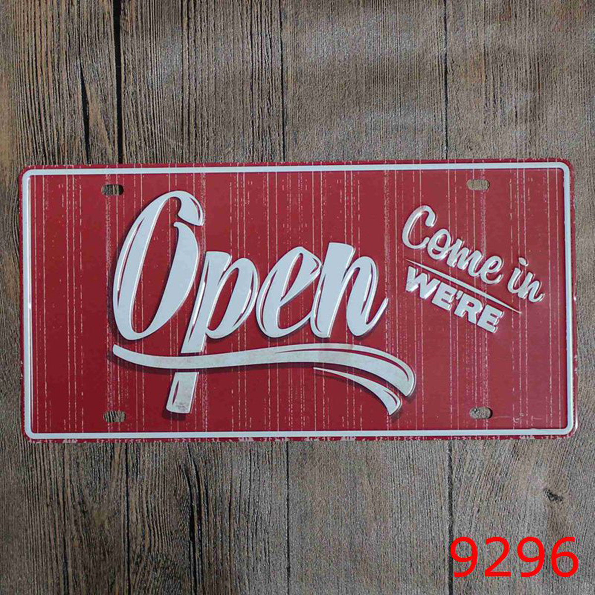 tin metal open sign