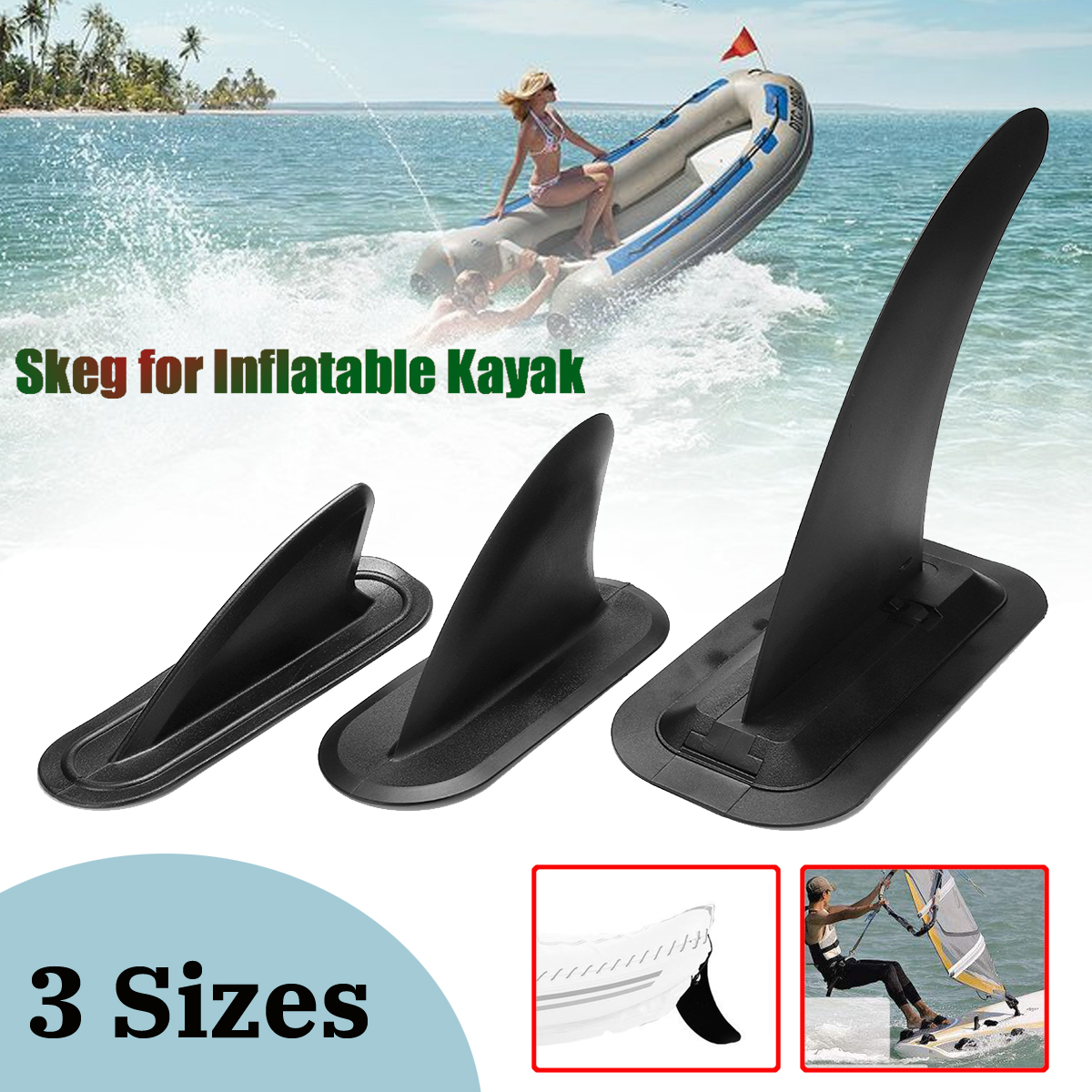 Universal Kayak Skeg Inflatable Fishing Boat Mounting Points Watershed Board