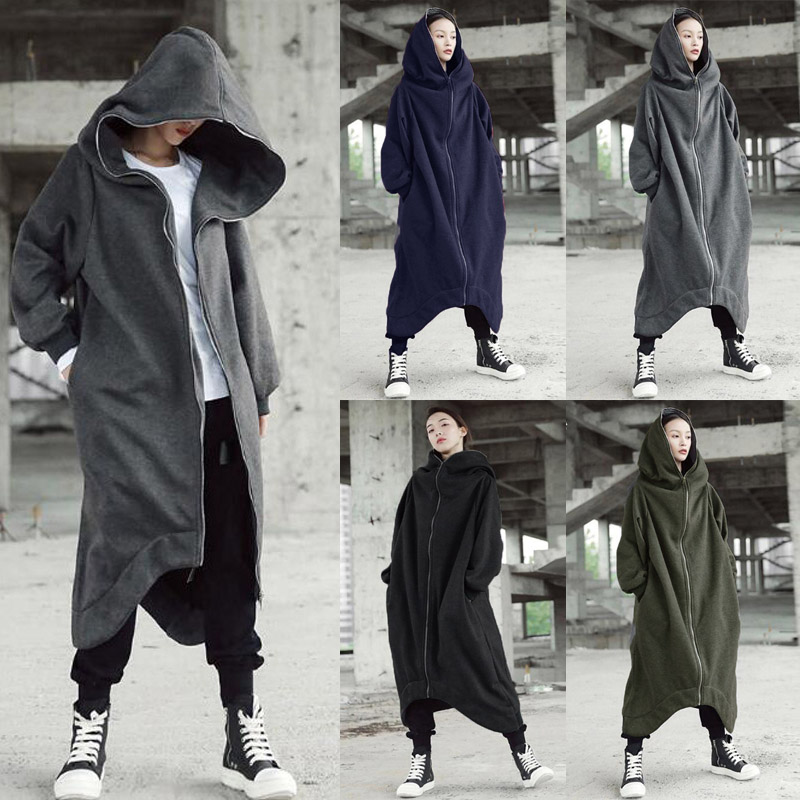 hooded asymmetrical coat